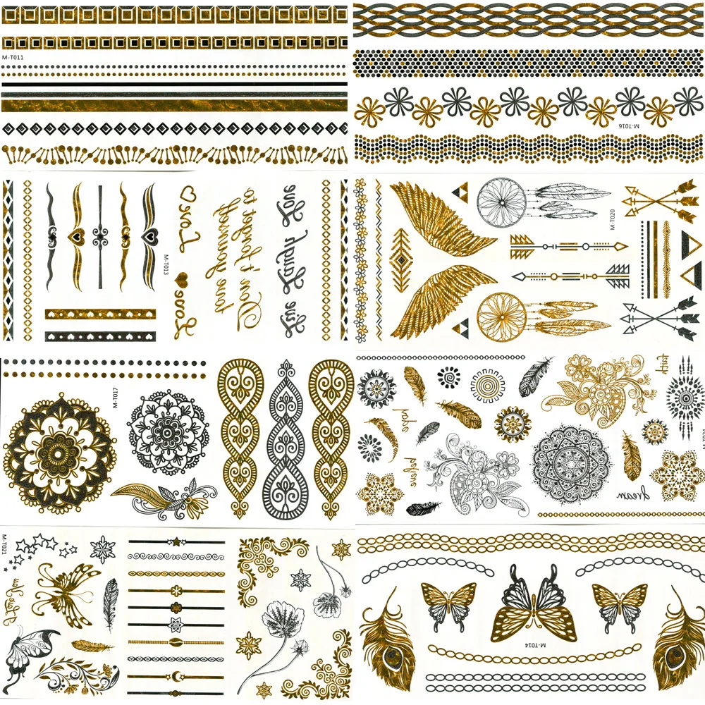 8PCS Beautiful Cute Water Transfer Tattoos Body Art Makeup Cool 3D Waterproof Temporary Tattoo Stickers For Girls Man Tatouage (16)
