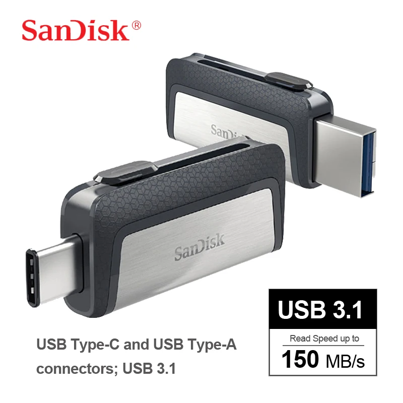 SanDisk SDDDC2 128 ГБ 256 ГБ высокоскоростной USB 3,1 производительность в usb type-C 64 Гб накопитель 32 Гб Flash Bellek 150 МБ/с./с мини USB накопитель