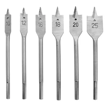 

Woodworking Flat Drill Three-Point Woodworking Drill Woodworking Hole Opener Set Hex Handle Wood Drilling Tool 10-25Mm