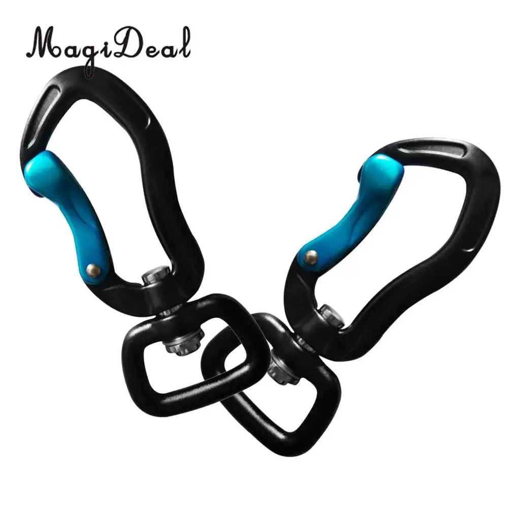 Outdoor 1 Pair Rock Tree Climbing Swivel Carabiner Hanging Connect Hook Camping 71/76mm round eye for Camping Caving Climbing