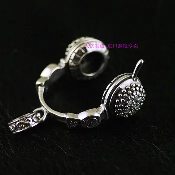 

Thailand imported 925 Sterling Silver Zircon retro stereo headset, ear pendant Deluxe Package