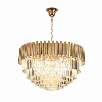 

Luxury Modern Top Crystal Chandelier Living Room Dining Room LED Crystal Chandeliers stainless steel Material plating Gold Lamps