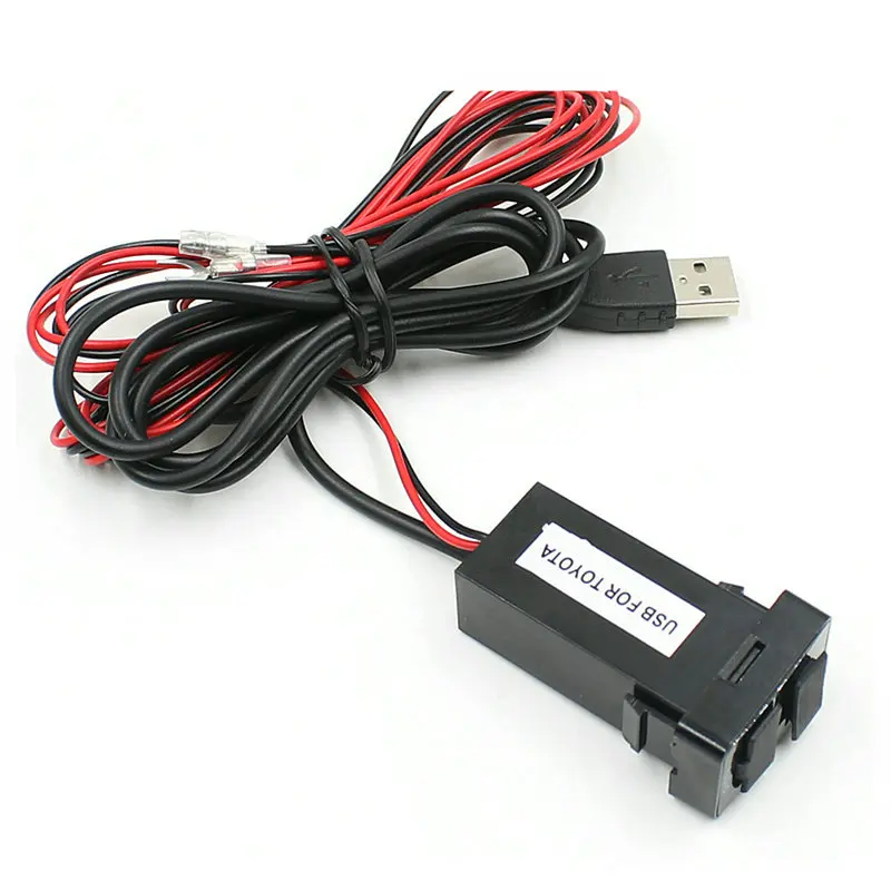 50 шт./лот, автомобильное зарядное устройство с двумя usb-портами+ Аудиовход для TOYOTA VIGO, переключение на USB переходники для автомобильного зарядного устройства и розетки