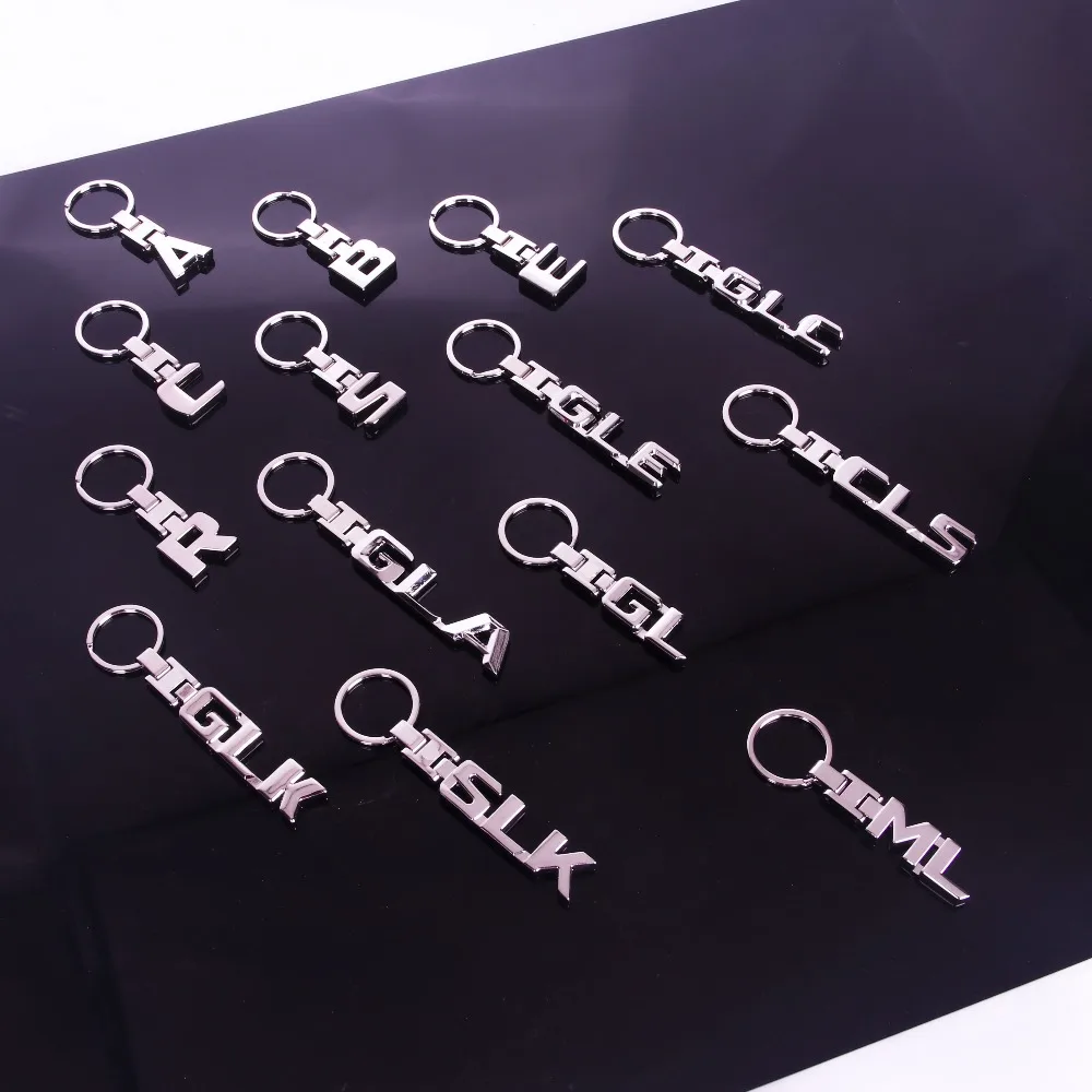 

Key Rings For Mercedes Benz A B C E S R CLS GL GLK GLC ML SLK GLA GLE 3D Car Keychain Metal Keyring Key Chain Rings Keychains