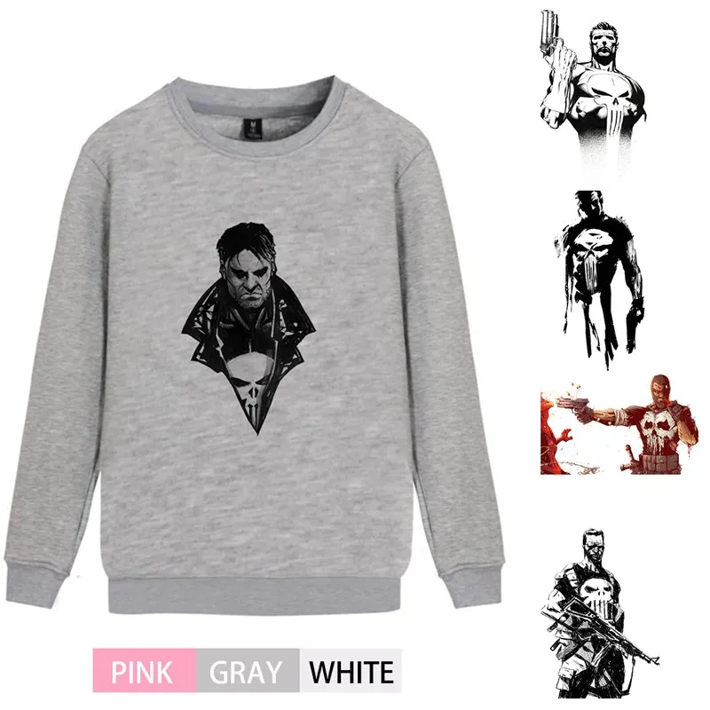 

Punisher Marvel Comic Printed Flannels O-NECK Cotton Sweatshirts Teen Leisure Unisex Athletic Shirts A193291