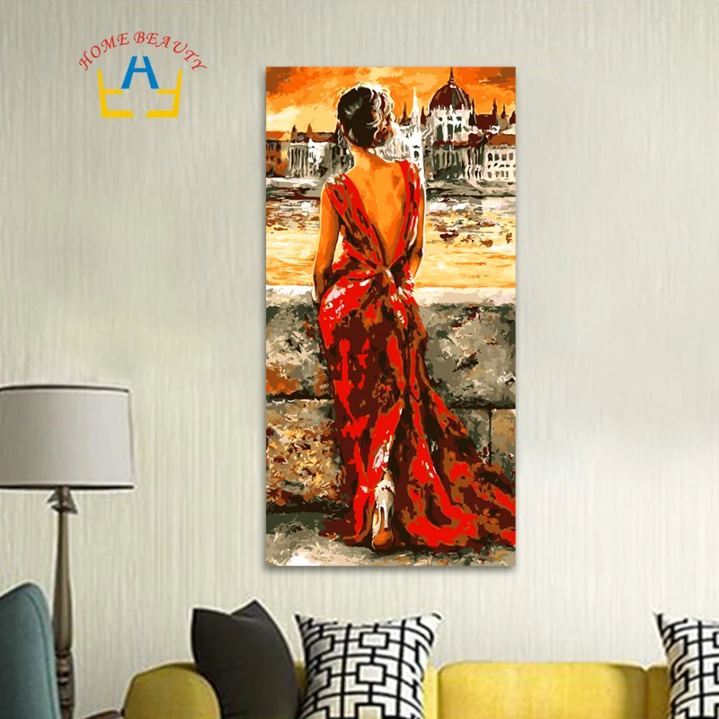 40*80cm large oil painting by numbers coloring drawing wall decor