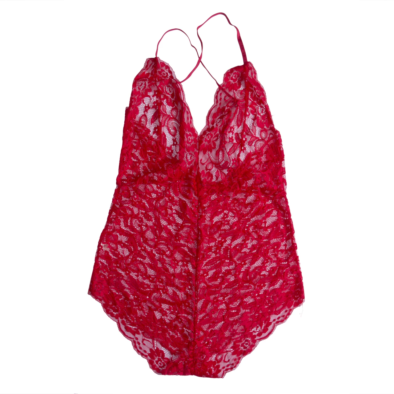 Sexy Womens Plus Size Lace Babydoll skinny solid Bodysuit