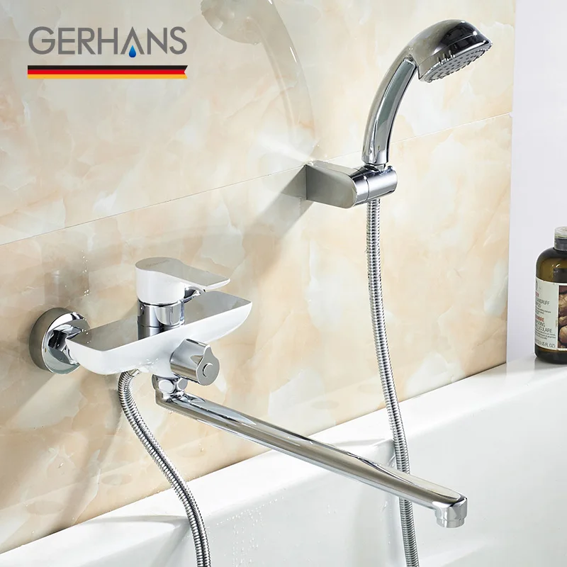 Gerhans Irismart Long Spout Bathtub Faucet Low Pressure Massage