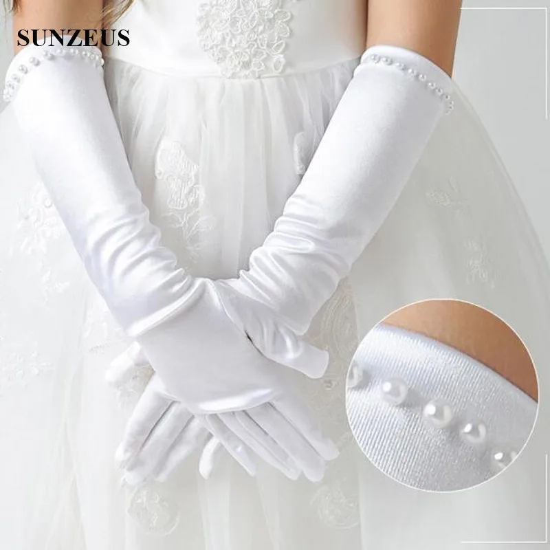 Flower Girl Gloves Elbow Length Finger Children Gloves For Wedding Long