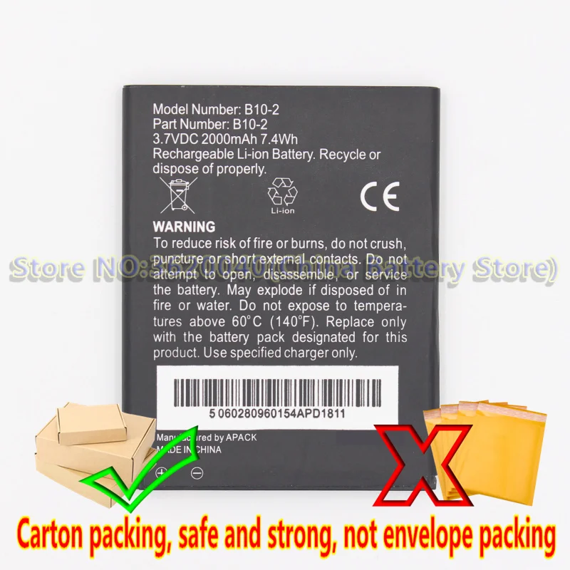 

GND 2000mAh/7.4Wh B10-2 Replacement Battery For Caterpillar CAT B15 B15Q B15Q AM smartphone Li-ion bateria Li-Polymer Batterie
