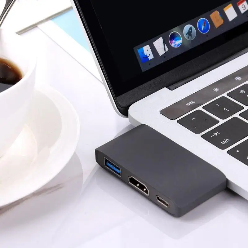 3 в 1 USB3.1 концентратора USB-C Тип-C USB3.0 + 4 K HDMI + PD USB-C опора для переходника аудио и видео выход совместимых