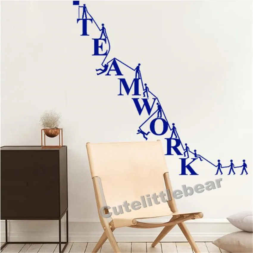 Сотрудничать Teamwork Наклейки на стену Домашний Декор стены таблички для офиса компании Домашний Декор Ation наклейка Наклейки
