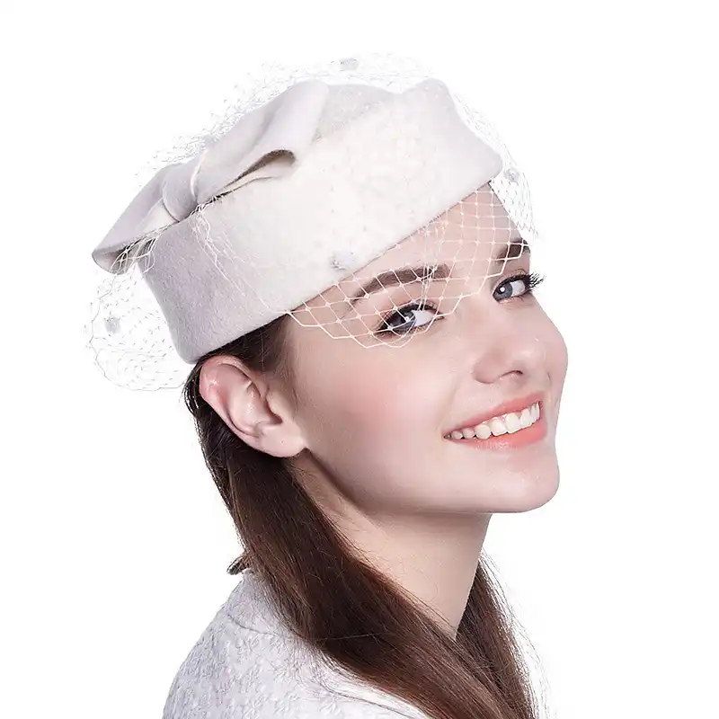 black felt pillbox hat