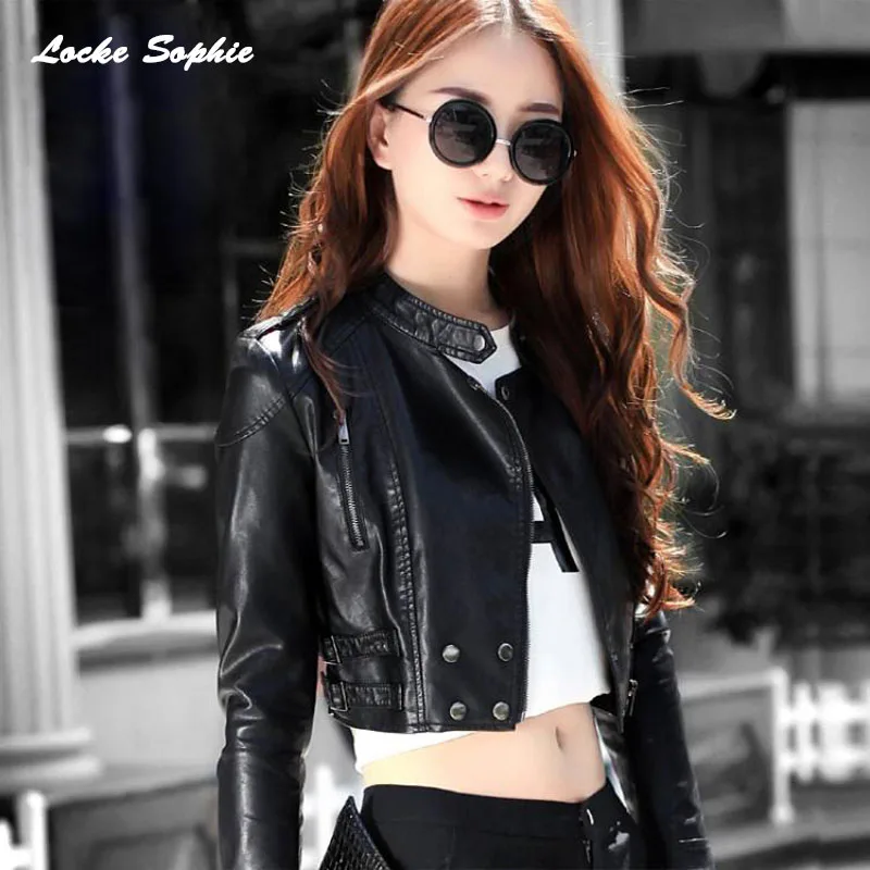 

Women's Plus size short jacket coats 2019 Autumn faux fur PU Leather Splicing Jzipper small acket ladies Skinny locomotive coats