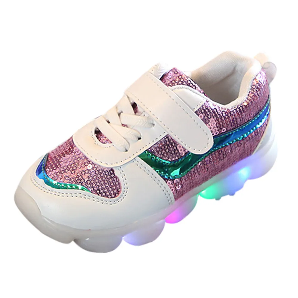 Спортивная обувь для маленьких мальчиков и девочек, детская Весенняя повседневная обувь светодио дный со светодиодной подсветкой