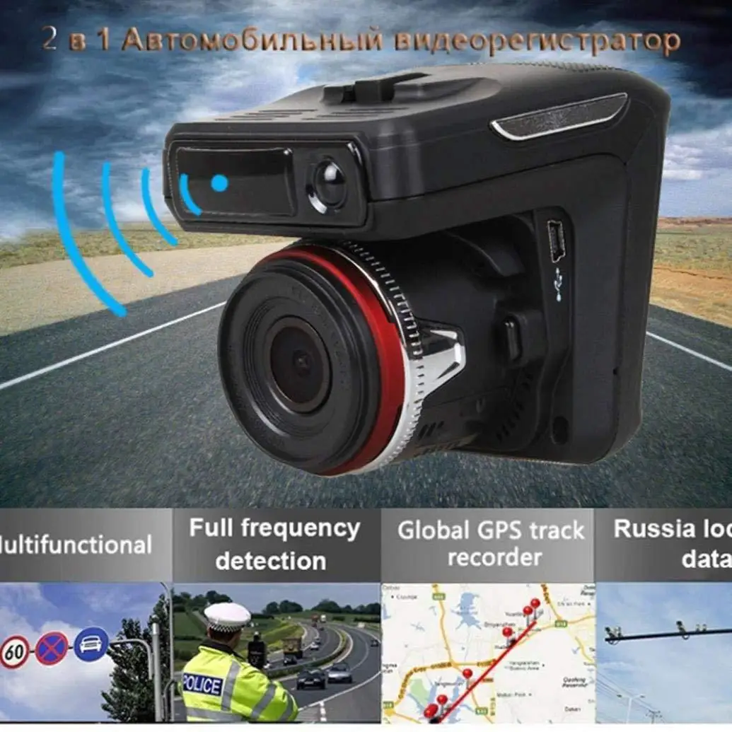 2 в 1 Автомобильный радар детектор DVR GPS трекер 3 &quotмини видеорегистратор HD 720P с