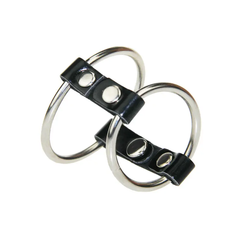 hc04802 leather belt stainless steel cock ring Delay Ejaculation (14)