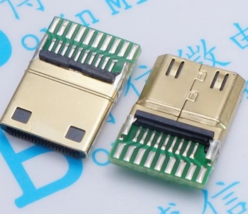 10 шт. мини-HDMI позолоченный медный корпус 19P HD штекер со штекером | Обустройство