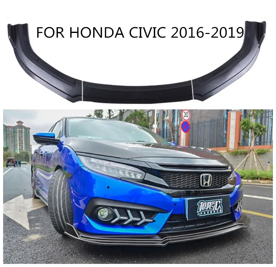 

ABS CAR FRONT BUMPERS PROTECTOR GUARD SKID PLATE FIT FOR HONDA CIVIC 2016 2017 2018 2019 BY EMS