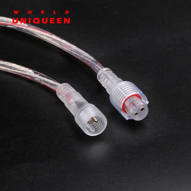 

10 pairs 22AWG 2 pin waterproof Transparent 0.3 square cable connectors with tin