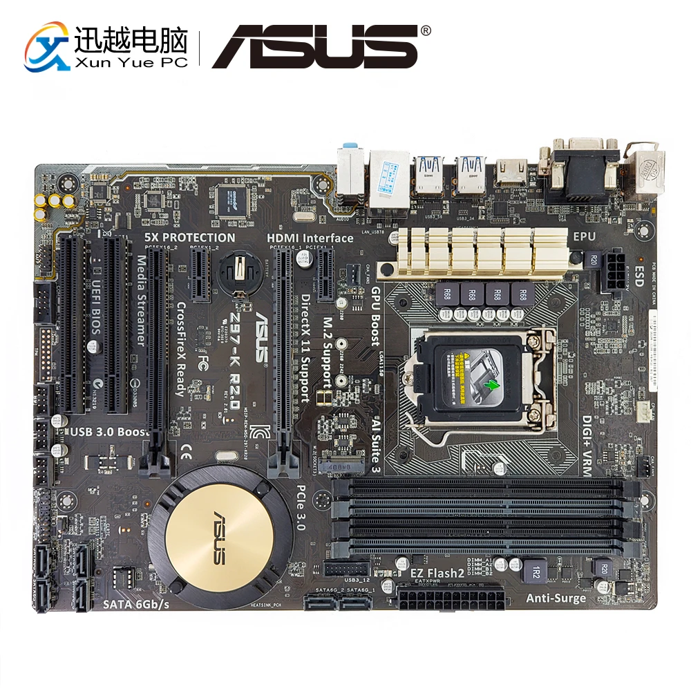 

Asus Z97-Deluxe Desktop Motherboard Z97 Socket LGA 1150 For Core i7 i5 i3 DDR3 32G SATA3 USB3.0 HDMI ATX Original Used Mainboard