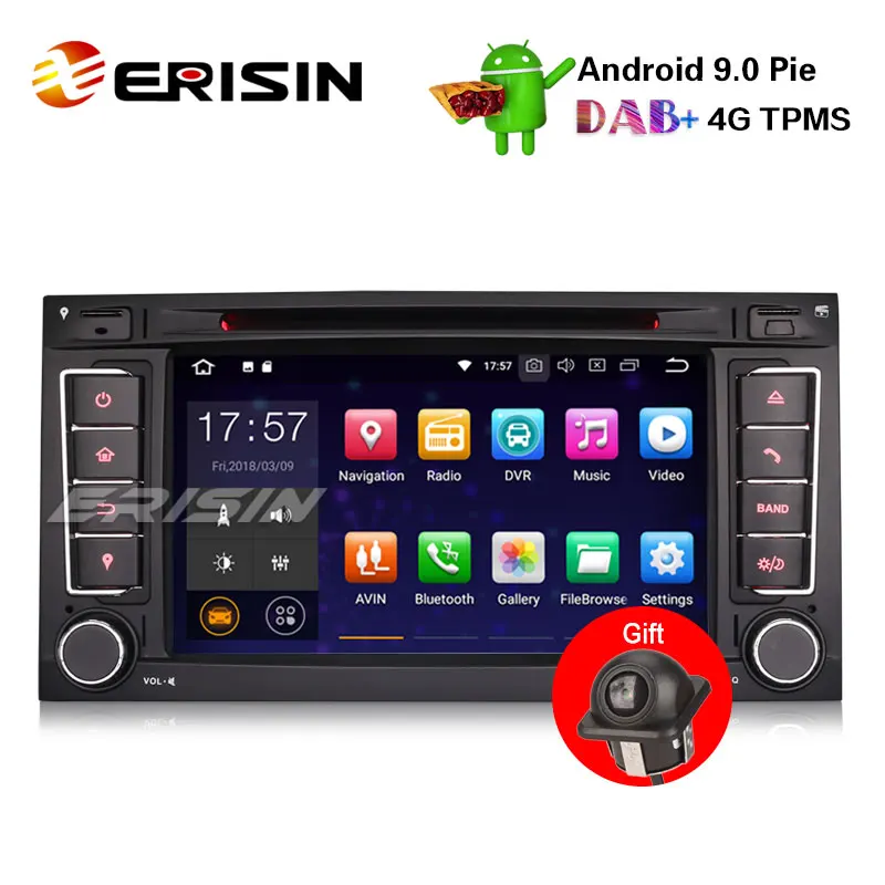 Clearance Erisin ES4856T 7" Android 9.0 Pie Car DVD Player SD GPS 4G OBD DAB+ Radio for VW T5 Multivan TOUAREG 0