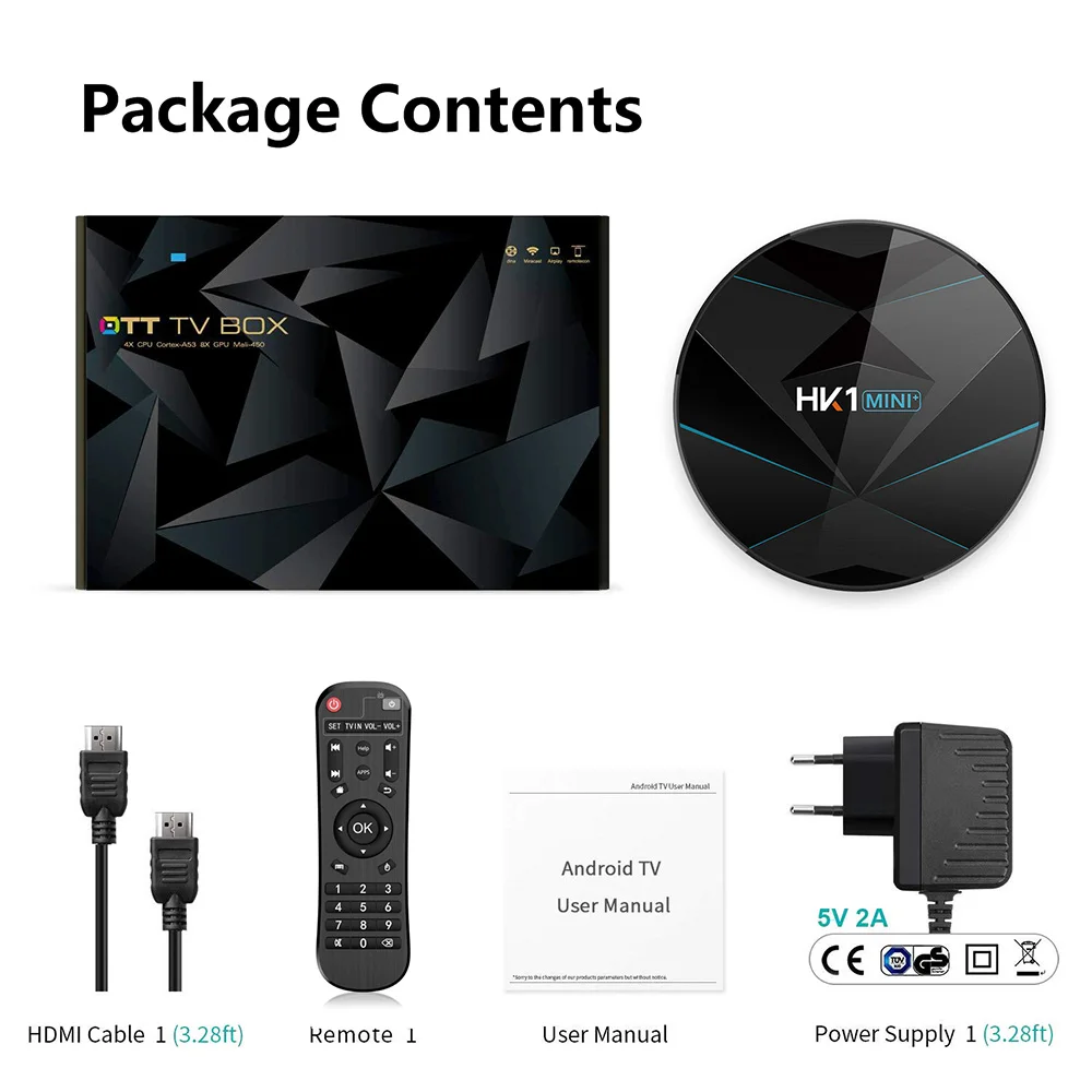 Android 9.0 TV BOX 4GB RAM 64GB Google Voice Assistant Rockchip RK3318 Quad core 2.4&5G Dual Wifi H