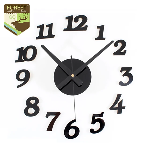 modern 3d diy wall clock face acrylic watch art designs digital digital clockface