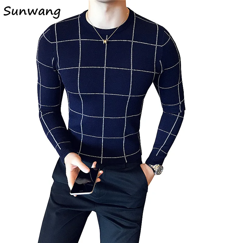 Sunwang Autumn Winter Soft Warm Sweater Men Slim fit