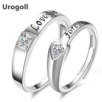 

Brand New Fine Jewelry Letter Love Ring Pure 925 Sterling Silver Jewelry AAA Cubic Zirconia Couple Rings For Women / Men