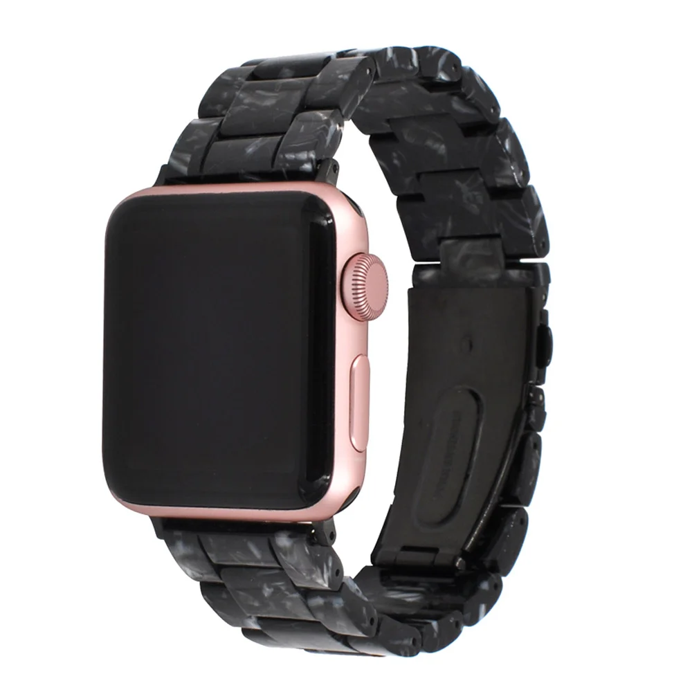 Модный ремешок из смолы для Apple Watch SE Band 40 мм 44 38 42 легкая серия 6 5 4 3 2 браслет iWatch