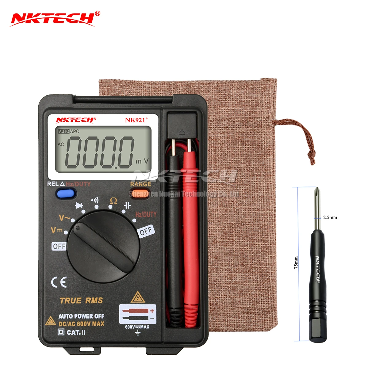 NKTECH NK921+ Pocket Digital Multimeter Voltmeter Ture RMS Auto Range