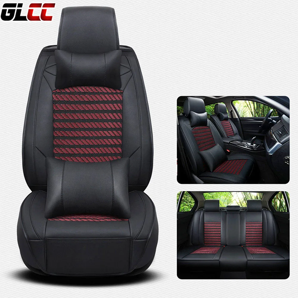 

Car Seat Cover Wear-proof Luxury PU leFront&Rear Complete Set Universal 11 Seats Car Four Season Interior Accessories
