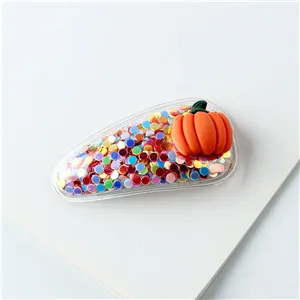 Pumpkin Летние детские заколки для волос с блестками, заколки для волос для маленьких девочек, милые заколки для волос, Детские аксессуары для волос - Цвет: Pumpkin