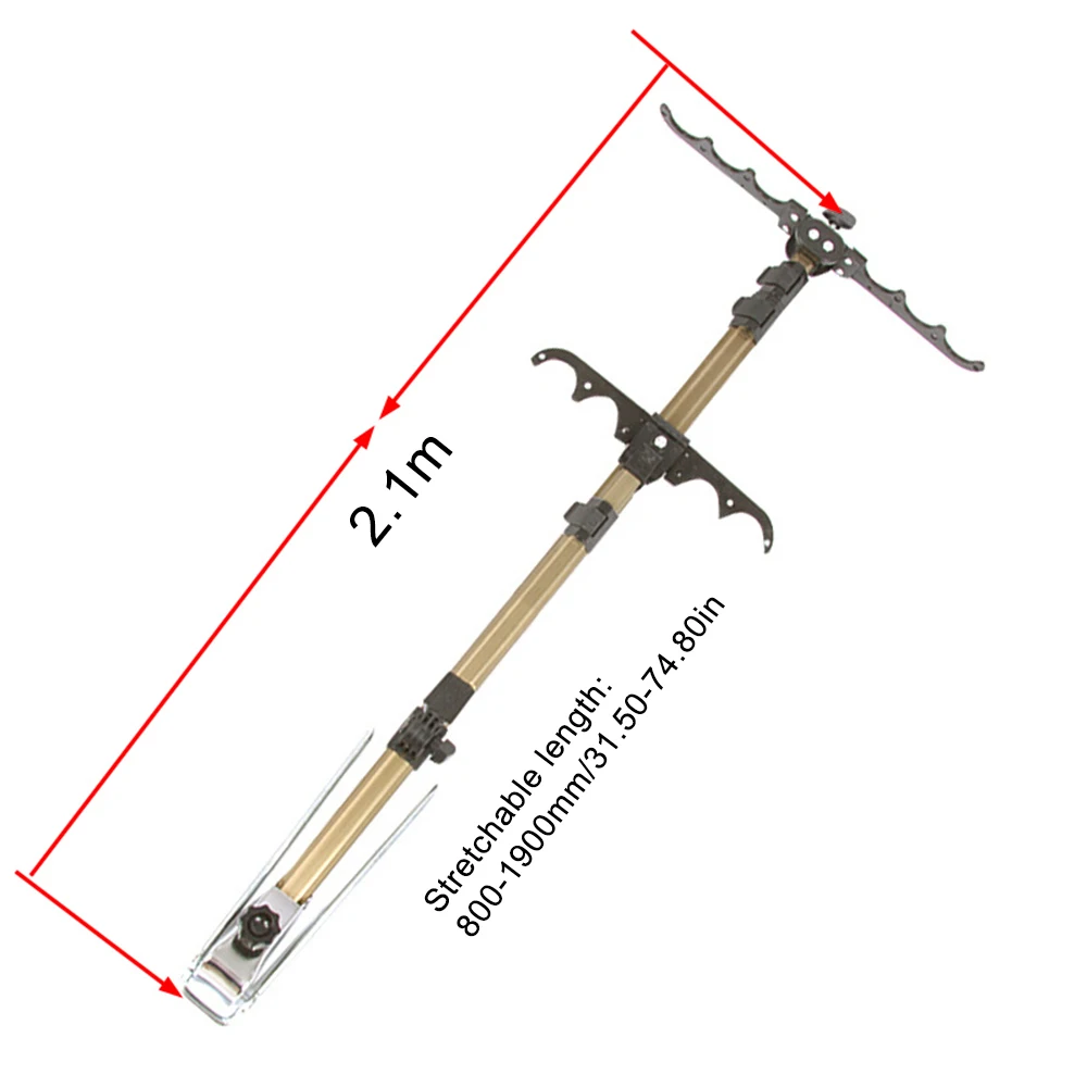 Многофункциональный держатель для удочки из алюминиевого сплава, регулируемый выдвижной держатель для удочки, Рыболовный аксессуар - Цвет: 210 cm