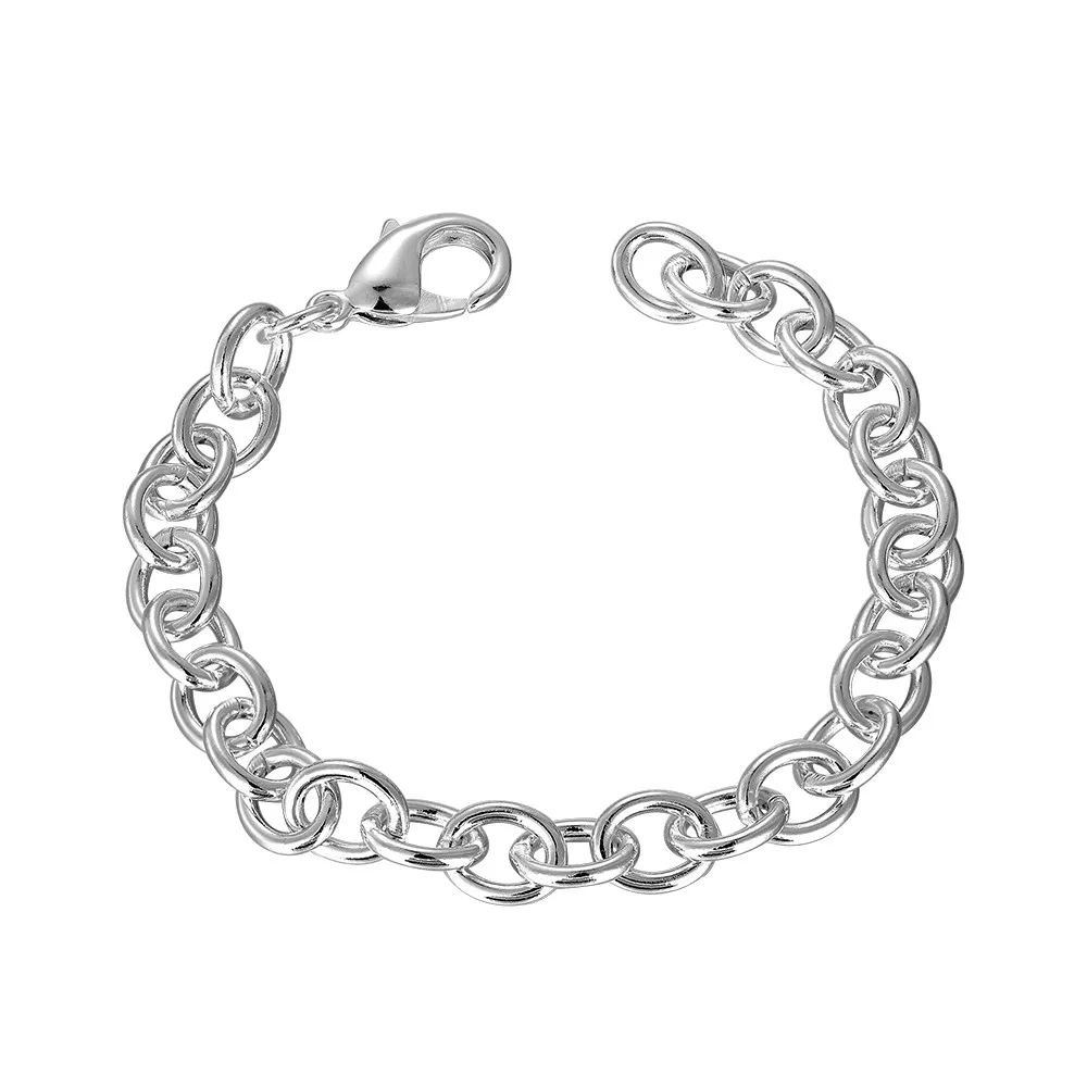 Мужские крутые ювелирные изделия joyas 8 мм 20 см 925 Посеребренная кабельная цепь