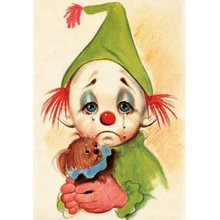 На заказ Частная фото слезы клоунов алмазов картина вышивка мозаикой из стразов вышивки крестом ремесло подарок