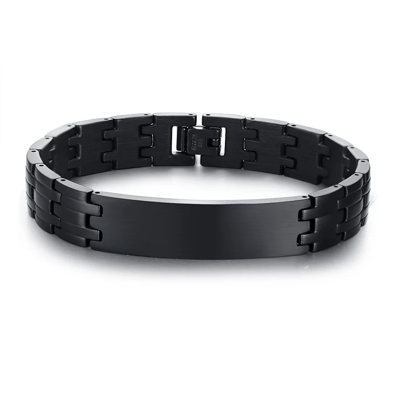Kemstone модные черные/серебристые цвет нержавеющая сталь изгиб для мужчин ссылка браслет ювелирные изделия подарок