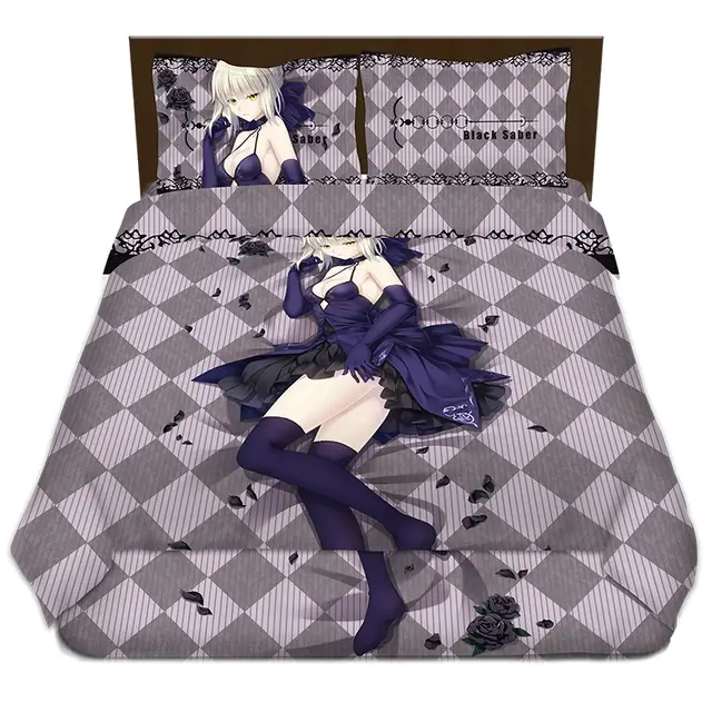 4pcs Set Bedding Sets Fate Stay Night Cartoon Saber Bedding Set