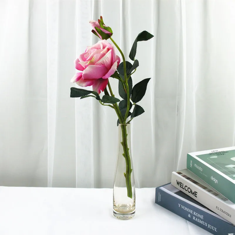 

2019 Bunch Of Two Flowers Artificial Flowers Rose Fake Flowers For Party Spring Wedding Home Decoration Indoor Bridal Bouquet