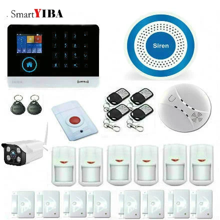 SmartYIBA WIFI GSM RFID card Wireless Home Security Arm Disarm Alarm system APP Remote Control Outdoor IP Camera Alarm system цена SmartYIBA WIFI GSM RFID card Wireless Home Security Arm Disarm Alarm system APP Remote Control Outdoor IP Camera Alarm system цены онлайн