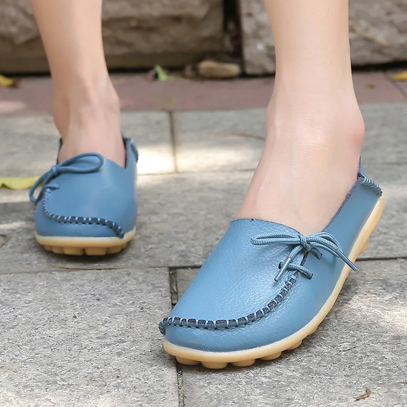 

Flats casual Women Comrfort Cow Leather Flat Solid Shoes Woman Slipony Loafers Shoes Female Moccasins Big Size36-44 Yasilaiya