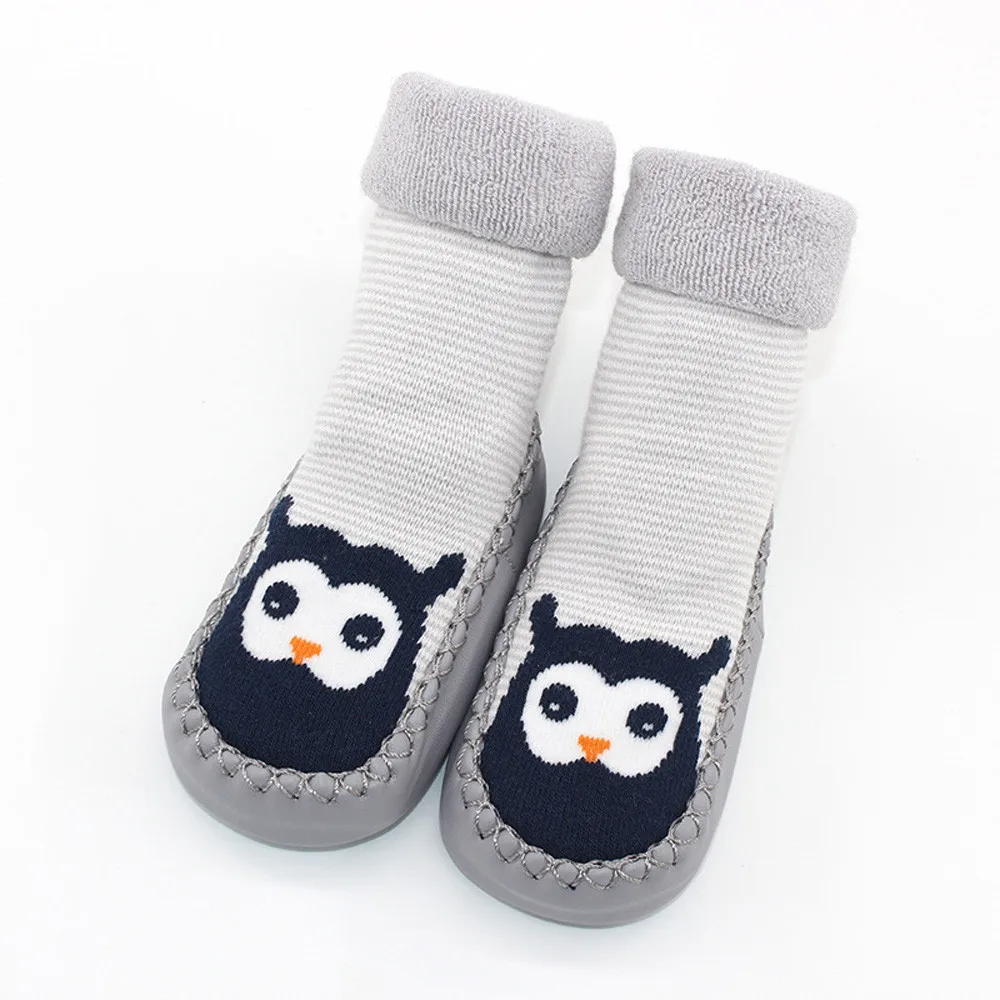 Kid Non-slip Floor Socks Infants Cartoon Animal Print Rubber Sole Soft Stockings