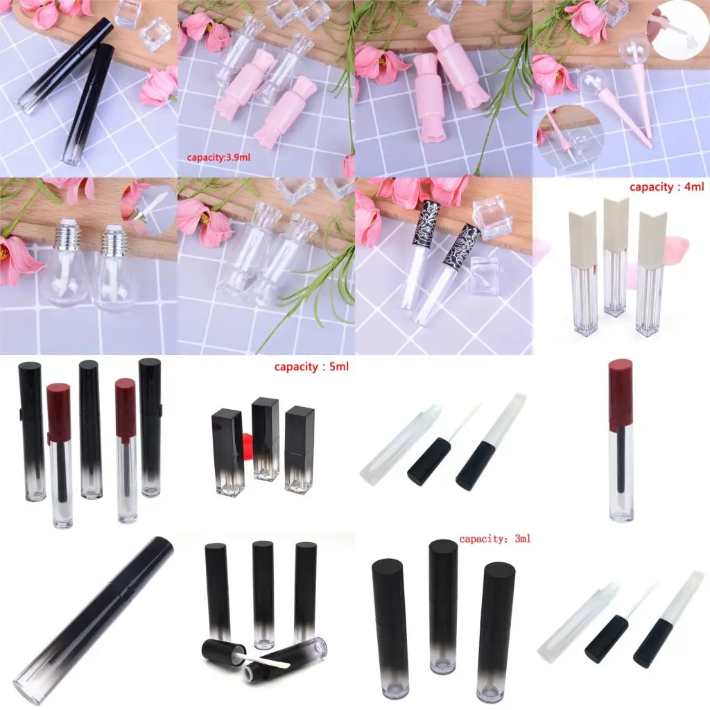 

1PCS Lip Gloss Bottle Plastics Box Containers Empty Clear Lipgloss Tube Eyeliner Lash Lipgloss Split Bottles Accessory