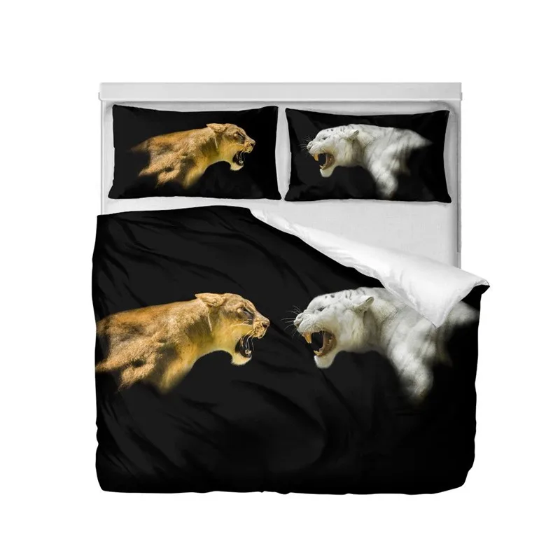 

Bedding Set Fashion Cool Animal Lion 3D Printing Duvet Covers Queen Double Size Bedroom Decoration Comfortable Bed Set 3 Pcs