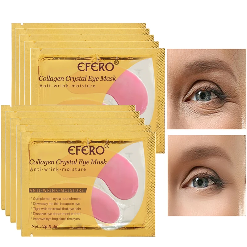 

8Pair Crystal Collagen Gel Eye Mask Patches Sleep Mask For Face Care Remover Dark Circles Wrinkle Anti Eye Bags Treatment EFERO