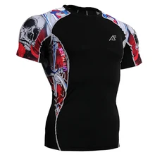 3D Prints Young Mens Short Sleeves Compression Tight T-Shirts MMA Body Building Fitness Wear Tops