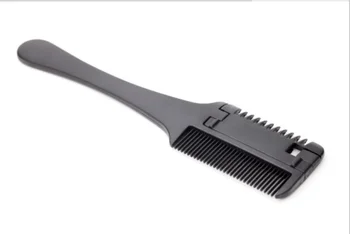 

New Hair Razor Comb Black Handle Hair Razor Cutting Thinning Comb Home DIY Thinning Trimmer Inside Blades / by dhl 200pcs