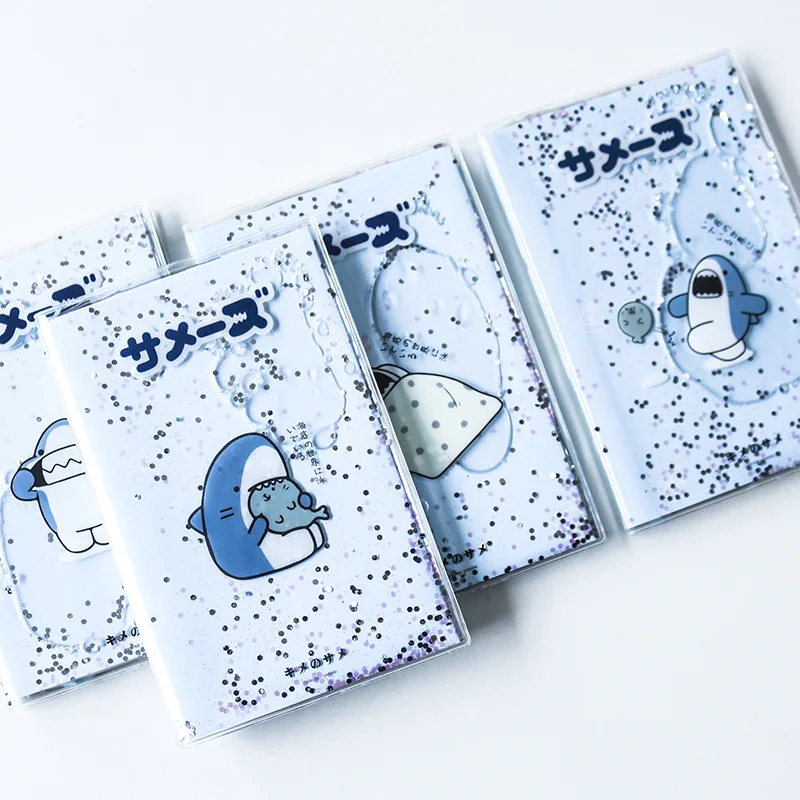 

"Shining Shark" Cute Monthly Weekly Planner Agenda Diary Journal Notebook PVC Cover Water Sequins Inside