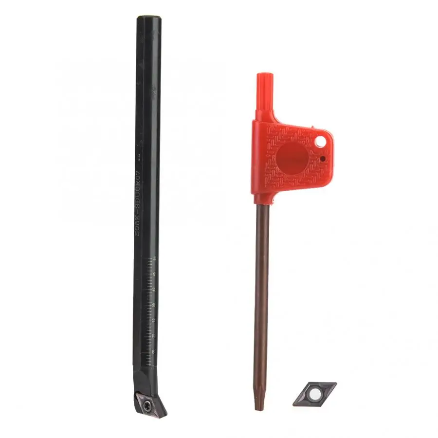 

1pc S08K-SDUCR07 Lathe Turning Tool Holder 8x125mm + 1pc DCMT0702 Insert + 1pc Wrench